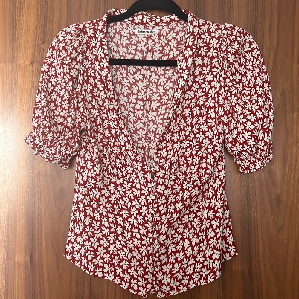 Reformation Floral Blouse